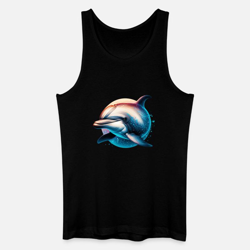 Delfin - Männer Bio Tank Top - Schwarz
