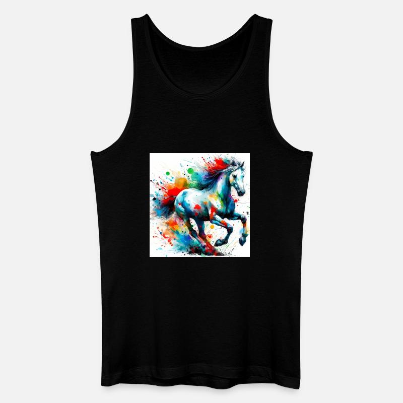 Pferd - Männer Bio Tank Top - Schwarz