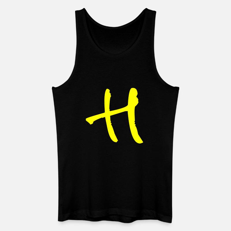 Buchstabe H - Männer Bio Tank Top - Schwarz