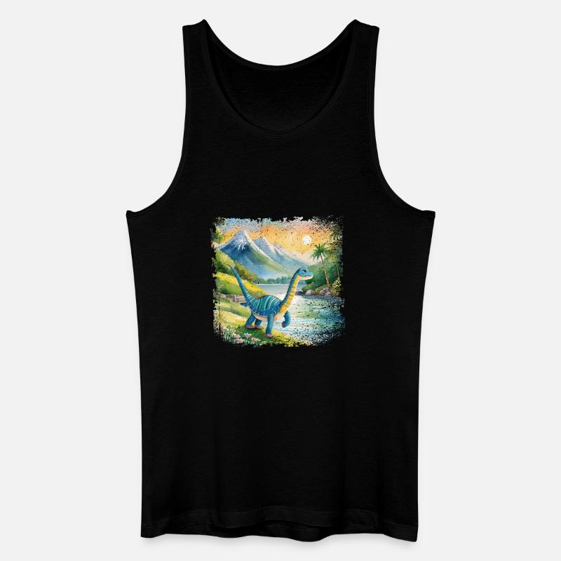 Niedlicher junger Thesaurus Kinderbuchstil Aquarel - Männer Bio Tank Top - Schwarz