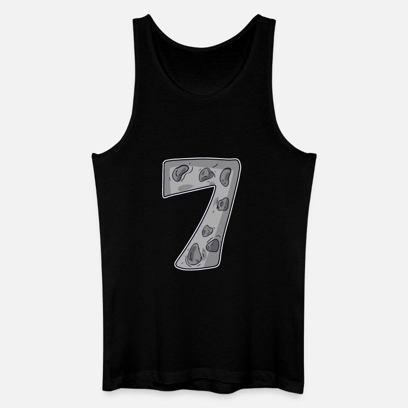 7 Zahl Sieben Nummer Symbol Zeichen - Männer Bio Tank Top - Schwarz
