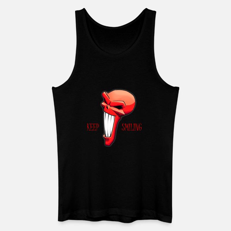Keep Smiling - Männer Bio Tank Top - Schwarz