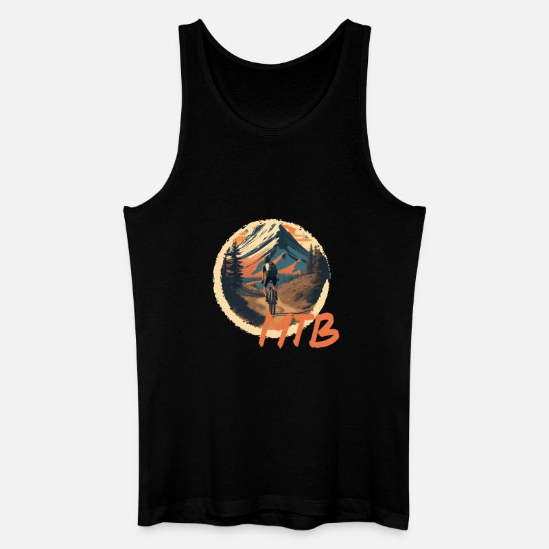 Mountainbike - Männer Bio Tank Top - Schwarz