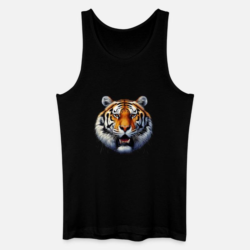 Tiger - Männer Bio Tank Top - Schwarz