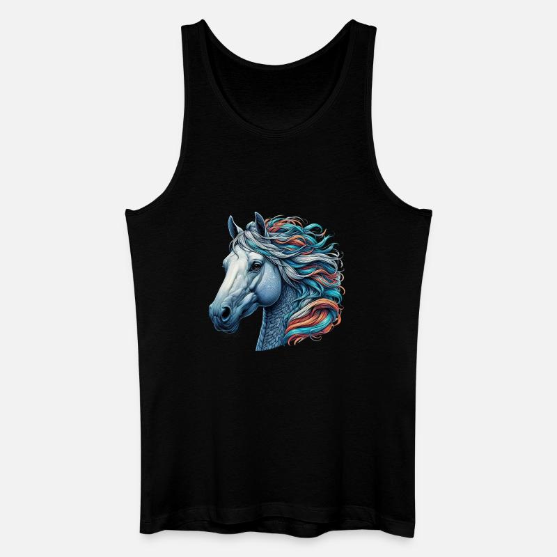 Pferd - Männer Bio Tank Top - Schwarz