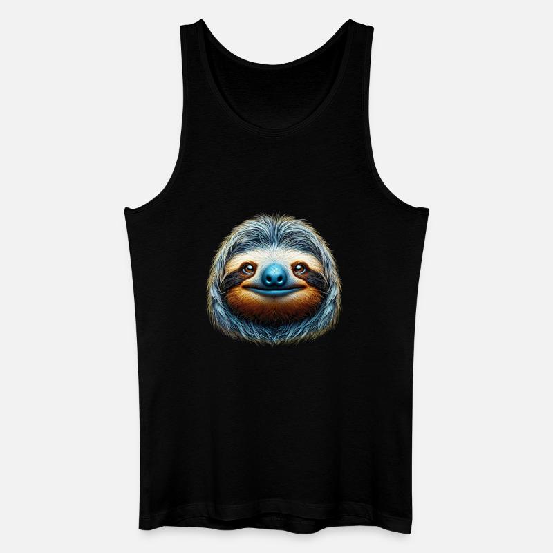 Faultier - Männer Bio Tank Top - Schwarz
