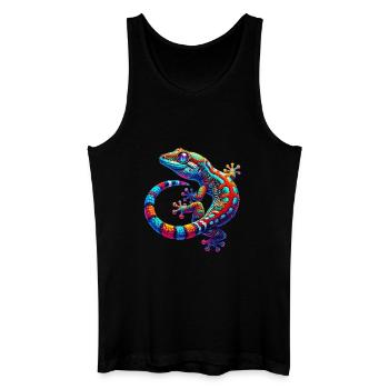 Gecko - Männer Bio Tank Top - Schwarz - Vorne