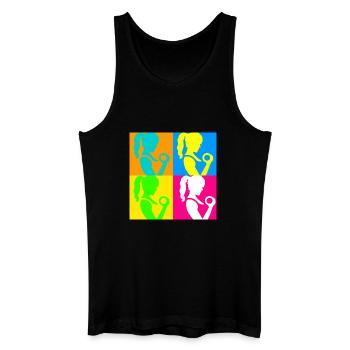 Popart Sportliche Damen - Männer Bio Tank Top - Schwarz - Vorne