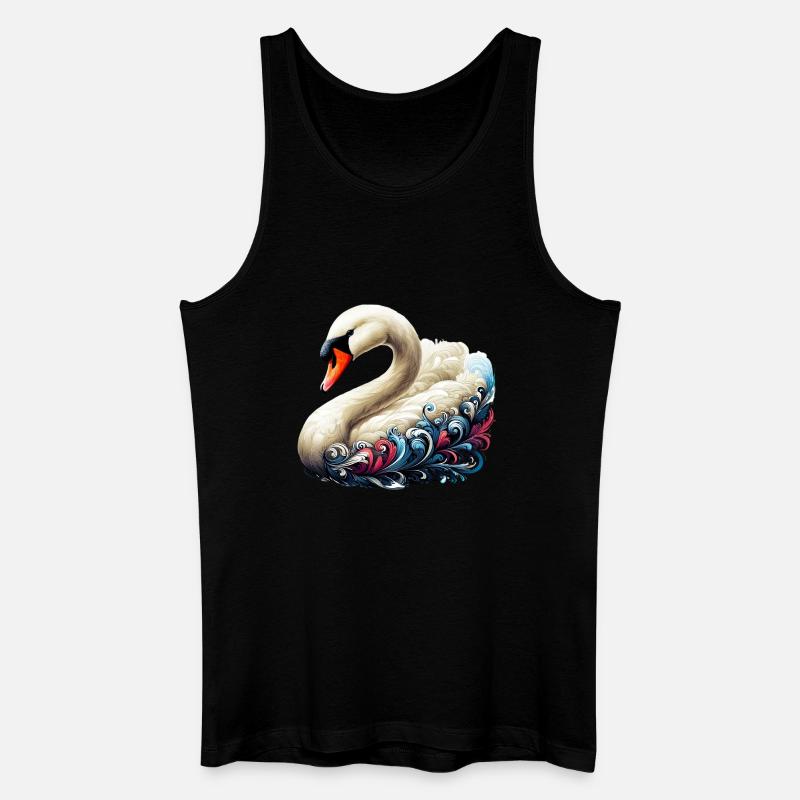 Schwan - Männer Bio Tank Top - Schwarz