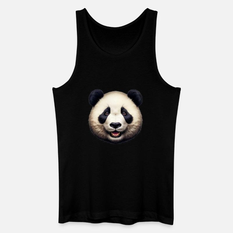 Panda - Männer Bio Tank Top - Schwarz