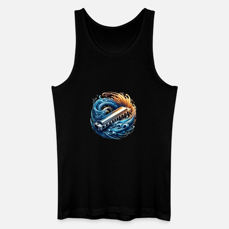 Mundharmonika Abstraktes Design - Männer Bio Tank Top - Schwarz