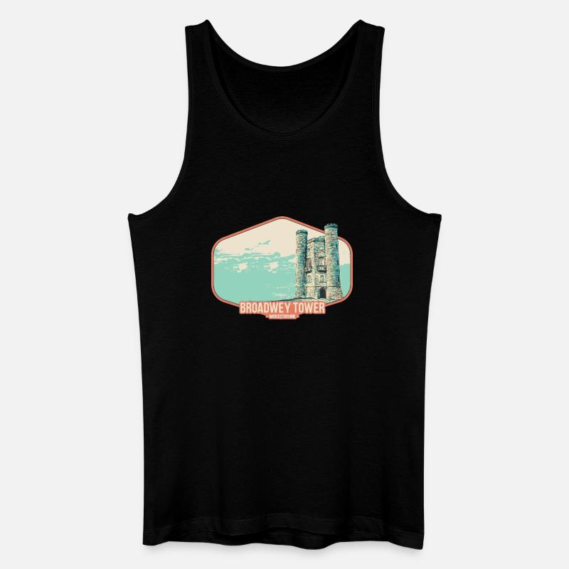 Illustration Broadwey Tower, Worcestershire - Männer Bio Tank Top - Schwarz