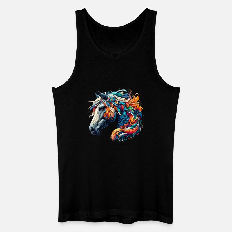 Pferd - Männer Bio Tank Top - Schwarz