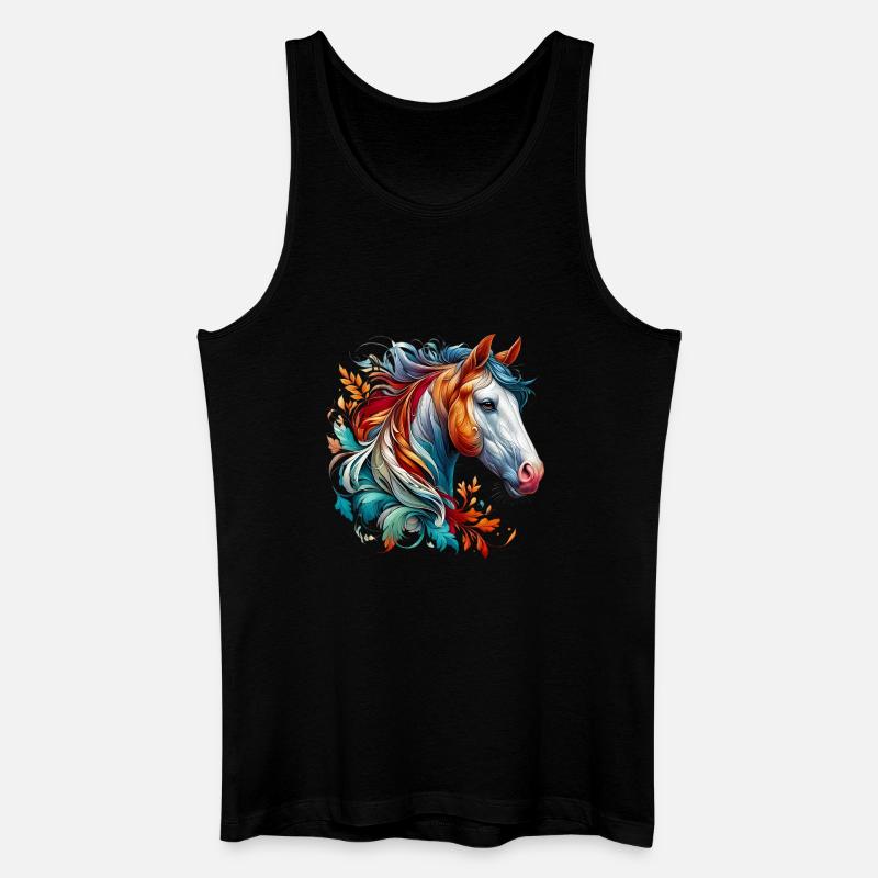 Pferd - Männer Bio Tank Top - Schwarz