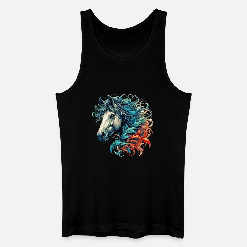 Pferd - Männer Bio Tank Top - Schwarz