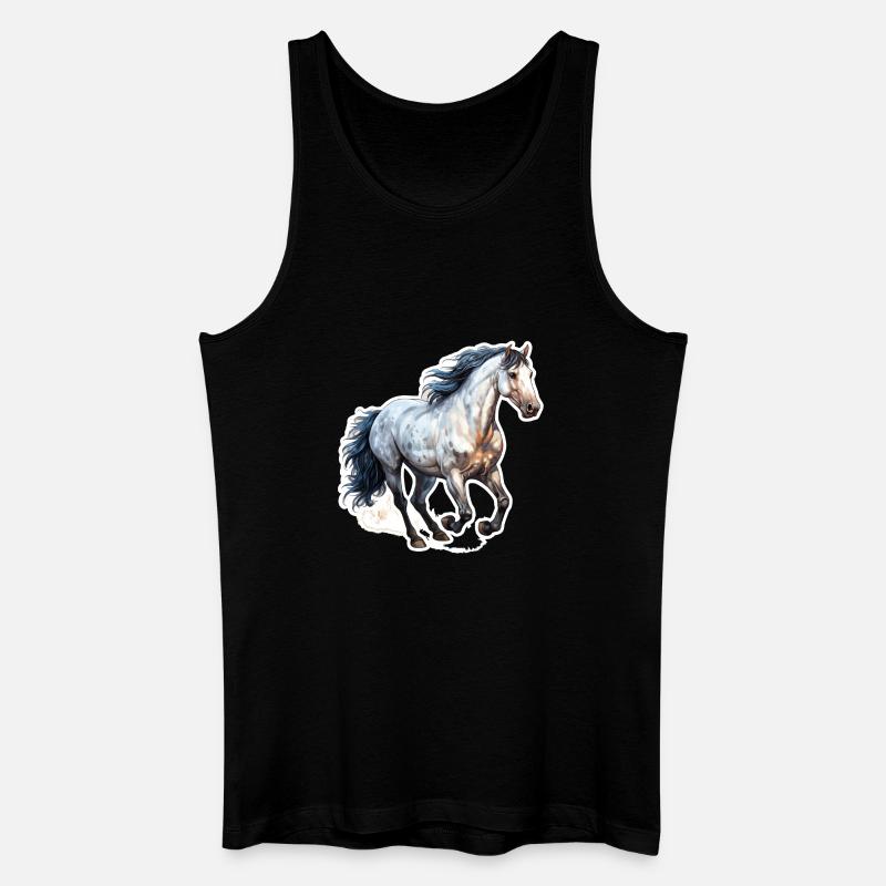 Wildpferd - Männer Bio Tank Top - Schwarz
