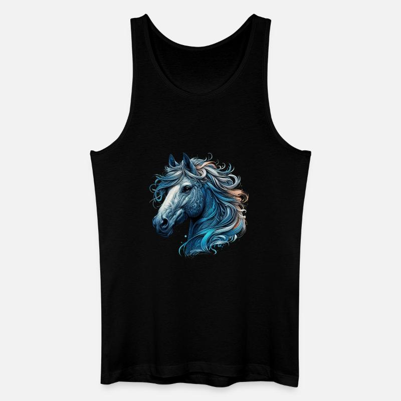Pferd - Männer Bio Tank Top - Schwarz
