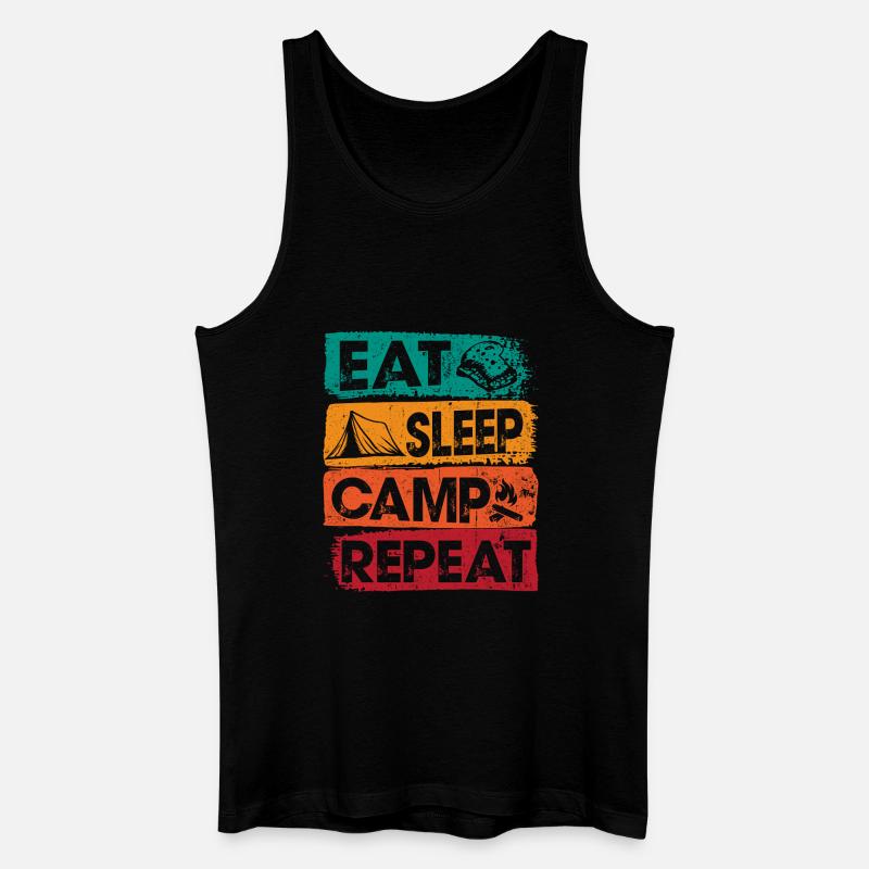 Eat Sleep Camp Repeat Outdoors - Men’s Organic Tank Top - black