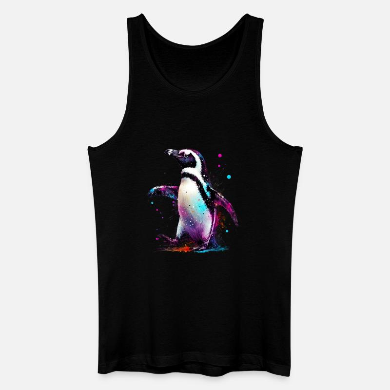 Pinguin - Männer Bio Tank Top - Schwarz