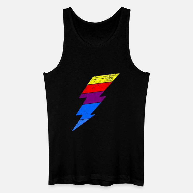 Bunter Blitzeffekt auf Kleidung - Männer Bio Tank Top - Schwarz