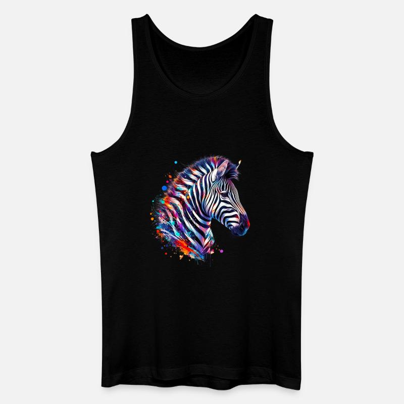 Zebra - Männer Bio Tank Top - Schwarz