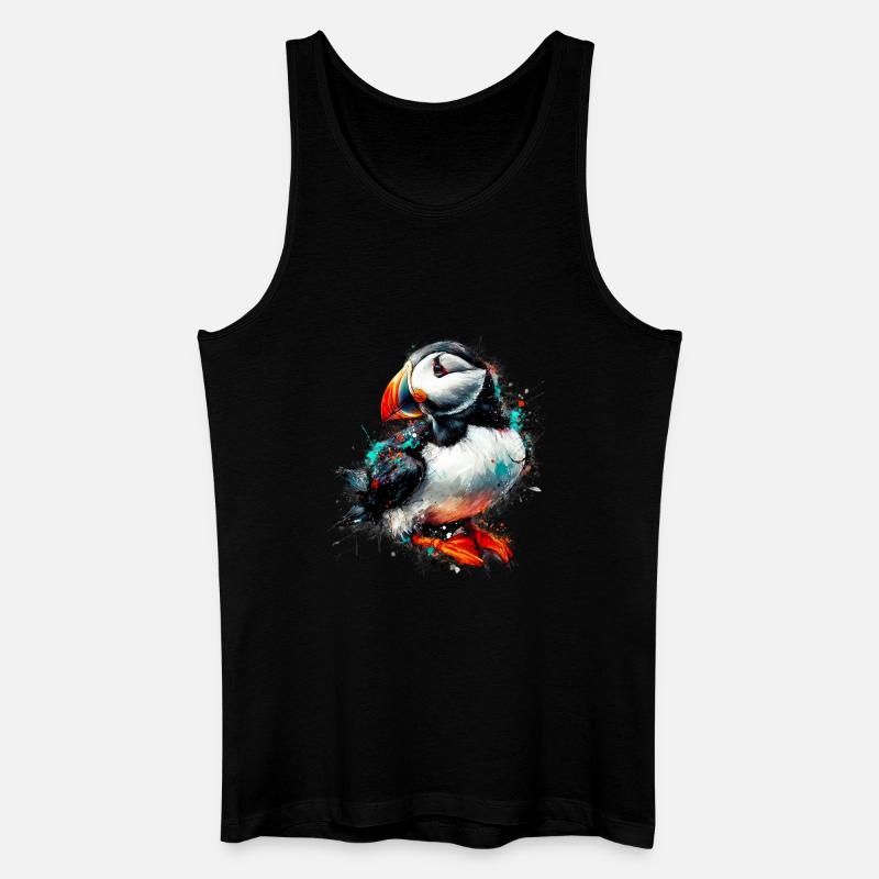 Papageitaucher - Männer Bio Tank Top - Schwarz