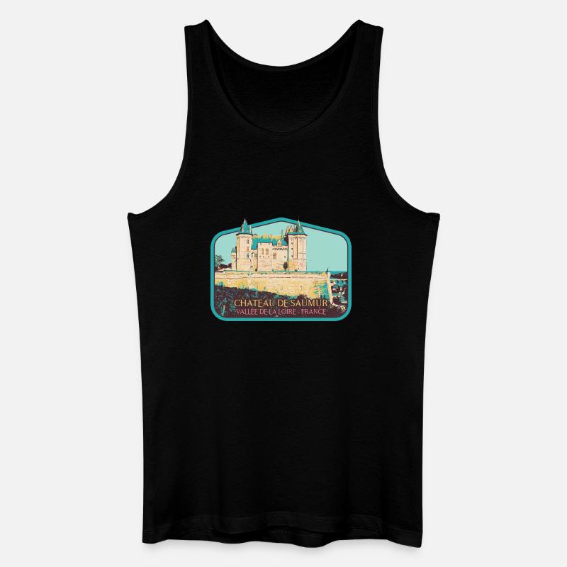 Château de Saumur, Loire-Tal - Männer Bio Tank Top - Schwarz