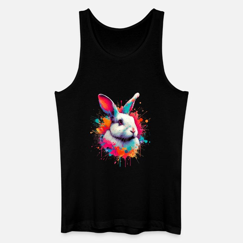 Kaninchen - Männer Bio Tank Top - Schwarz