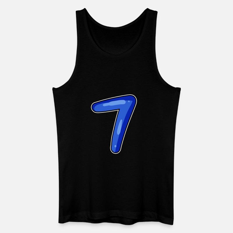 7 blau - Männer Bio Tank Top - Schwarz