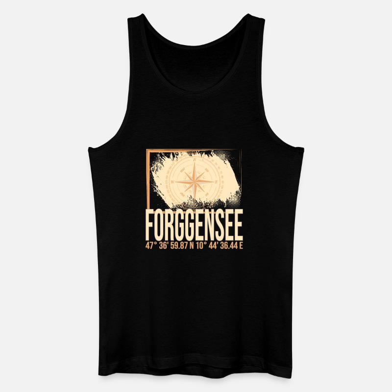 Forggensee Koordinaten - Männer Bio Tank Top - Schwarz
