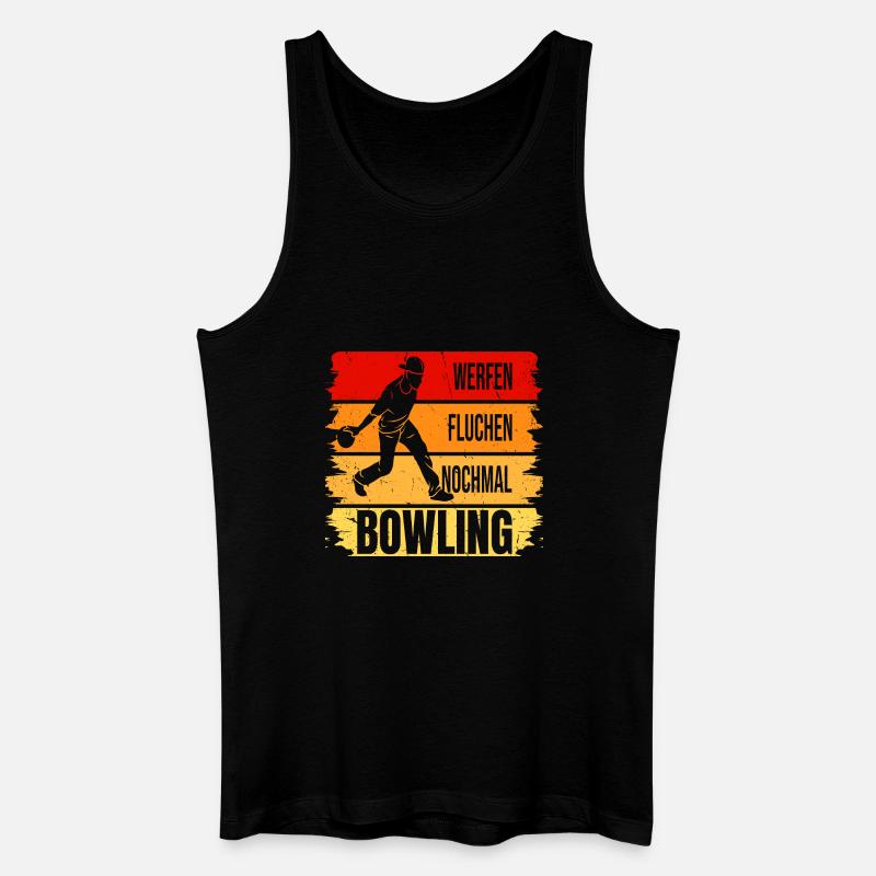 Werfen - Fluchen - Nochmal - Bowling - Männer Bio Tank Top - Schwarz