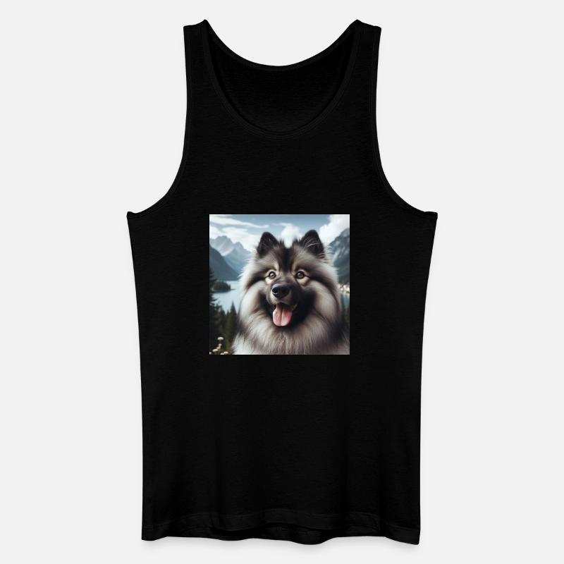 Fröhlicher Wolfspitz - Männer Bio Tank Top - Schwarz