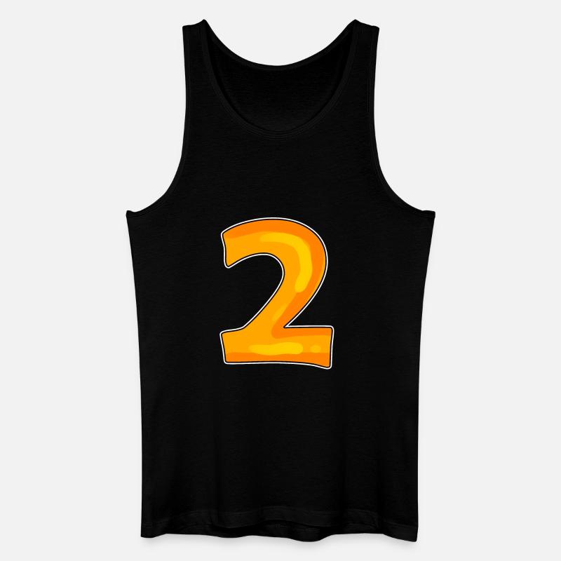 Zwei - 2 - Nummer Zahl - Männer Bio Tank Top - Schwarz
