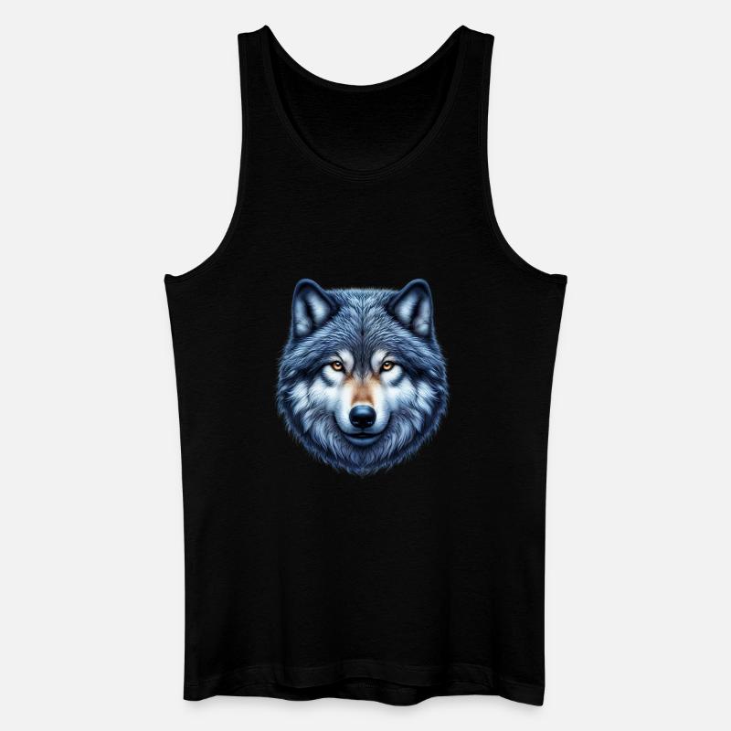 Wolf - Männer Bio Tank Top - Schwarz