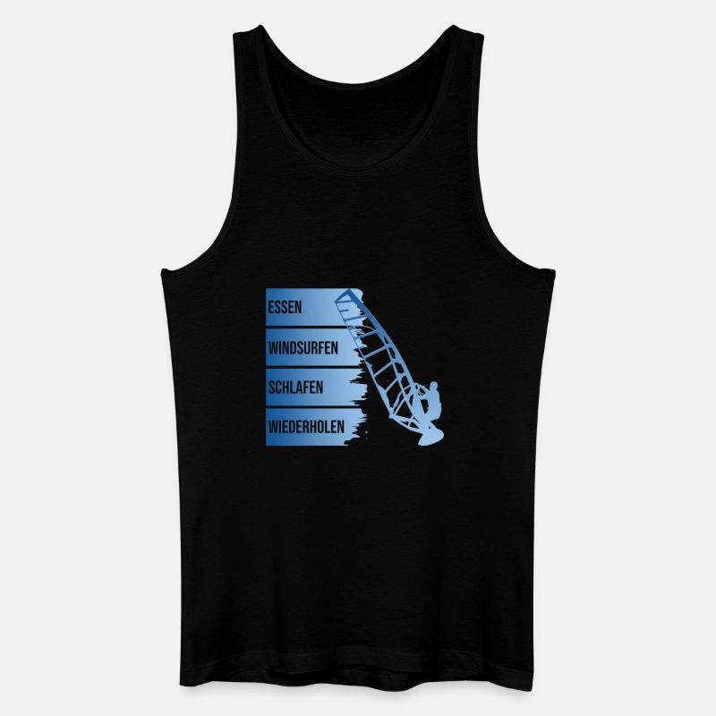Essen - Windsurfen - Schlafen - Wiederholen - Männer Bio Tank Top - Schwarz