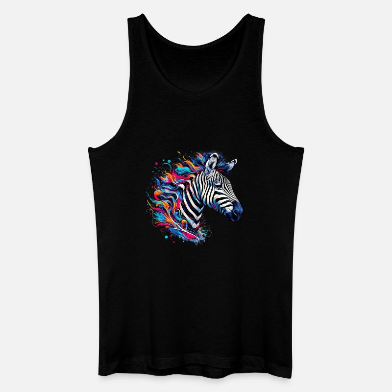 Zebra - Männer Bio Tank Top - Schwarz