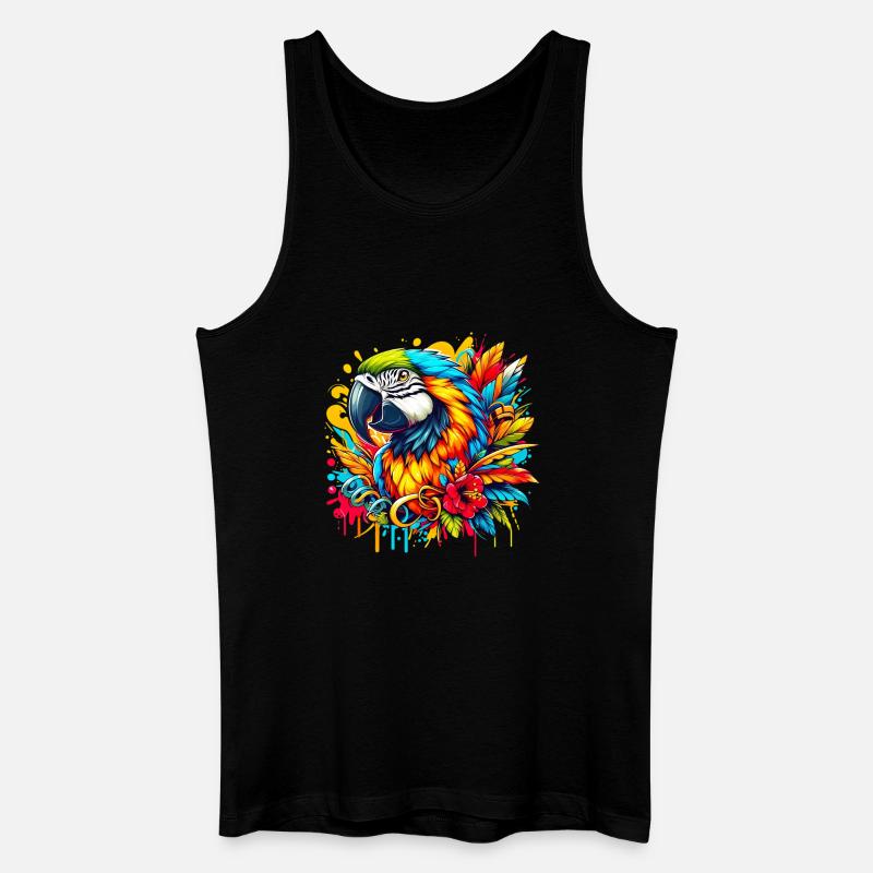 Papagei - Männer Bio Tank Top - Schwarz