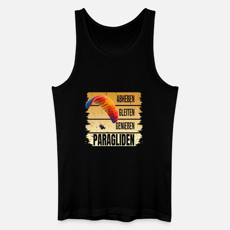 Abheben - Glaiten - Genießen - Paragliden - Männer Bio Tank Top - Schwarz