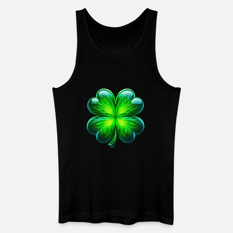 Vierblättriges Kleeblatt - Männer Bio Tank Top - Schwarz
