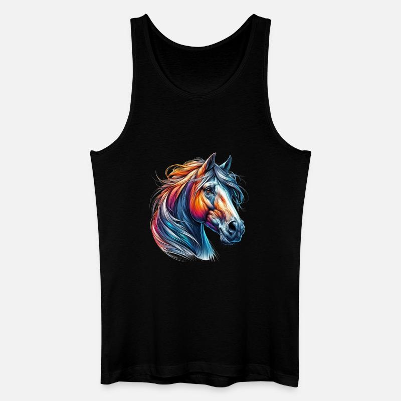 Pferd - Männer Bio Tank Top - Schwarz