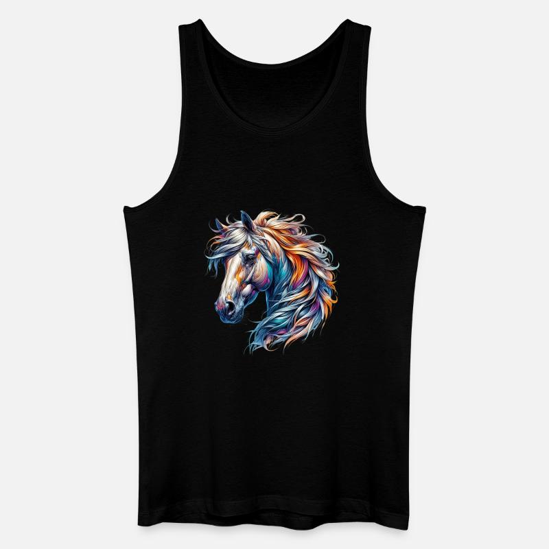 Pferd - Männer Bio Tank Top - Schwarz
