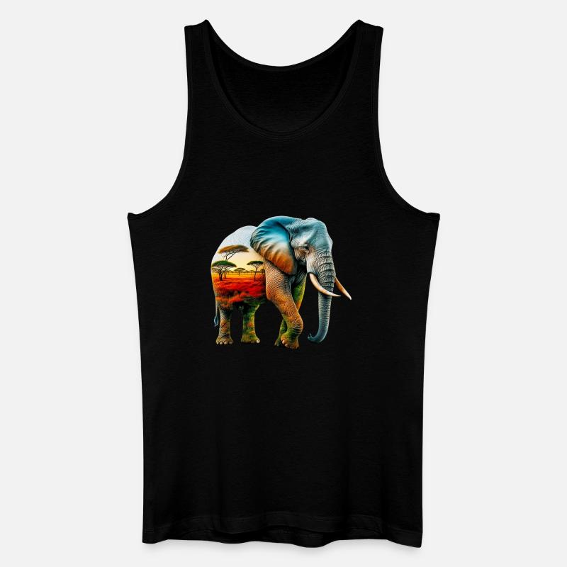Elefant - Männer Bio Tank Top - Schwarz