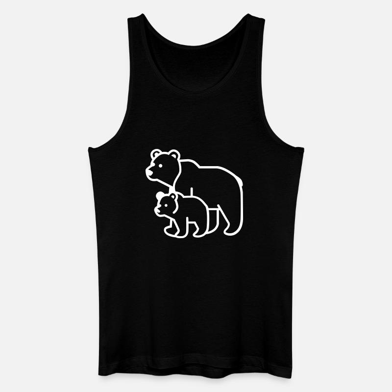 Bärenmama, Bärenpapa - Männer Bio Tank Top - Schwarz