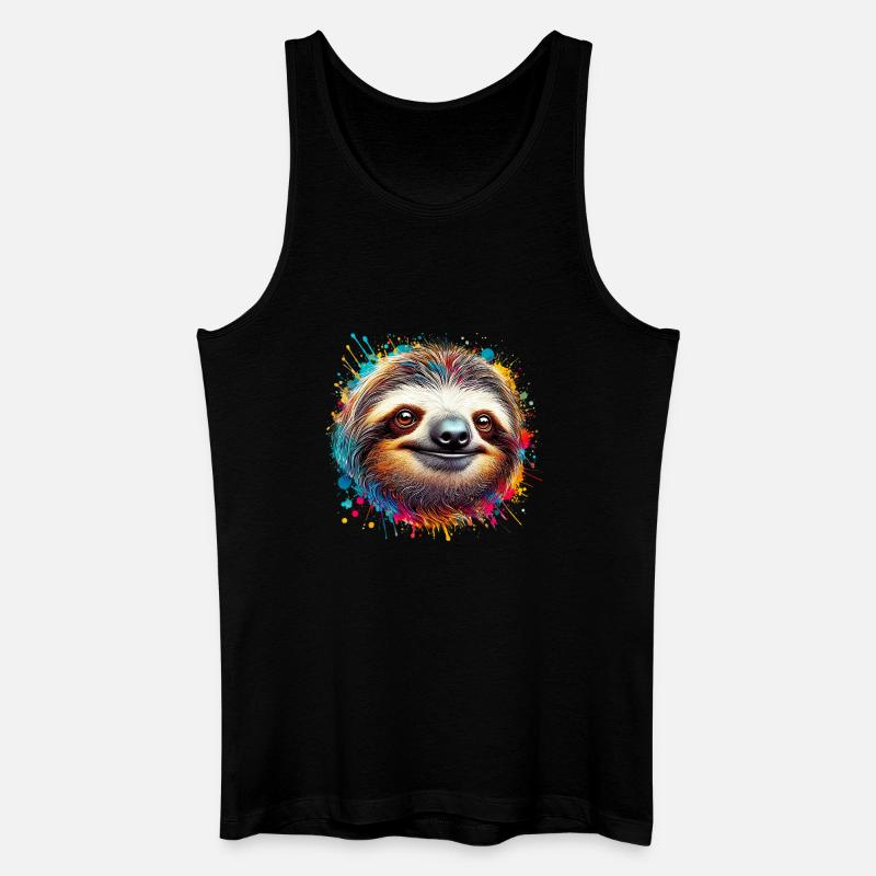 Faultier - Männer Bio Tank Top - Schwarz
