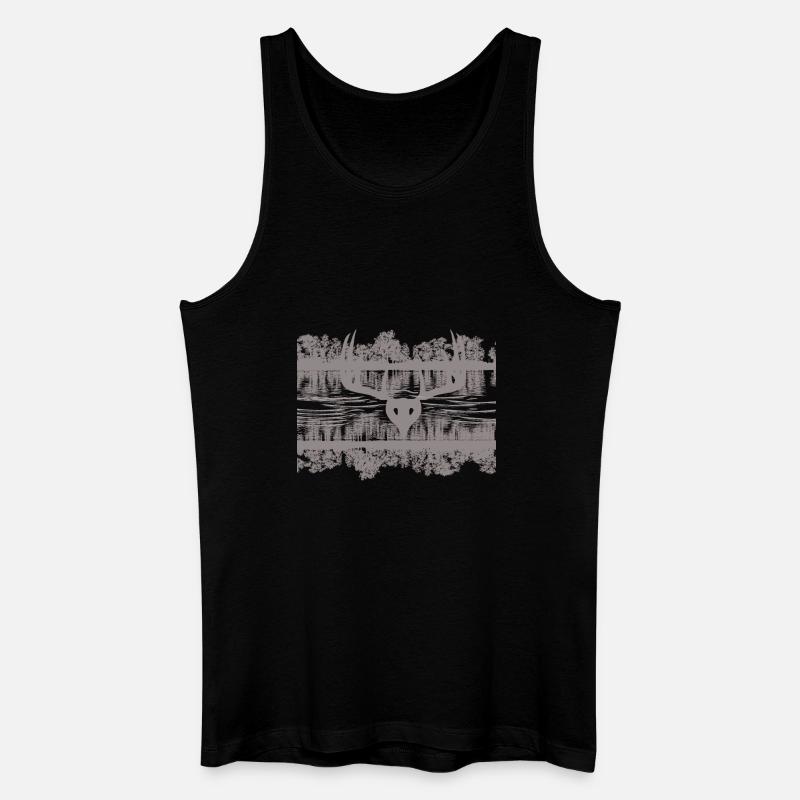 Wildlife Reflections Silhouette Design - Männer Bio Tank Top - Schwarz