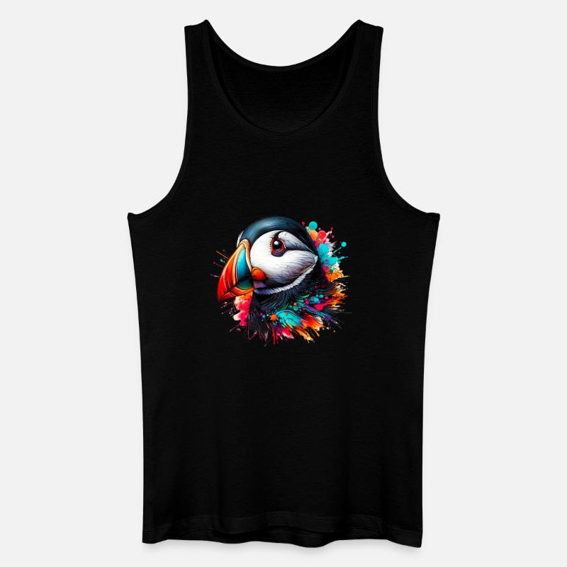 Papageitaucher - Männer Bio Tank Top - Schwarz