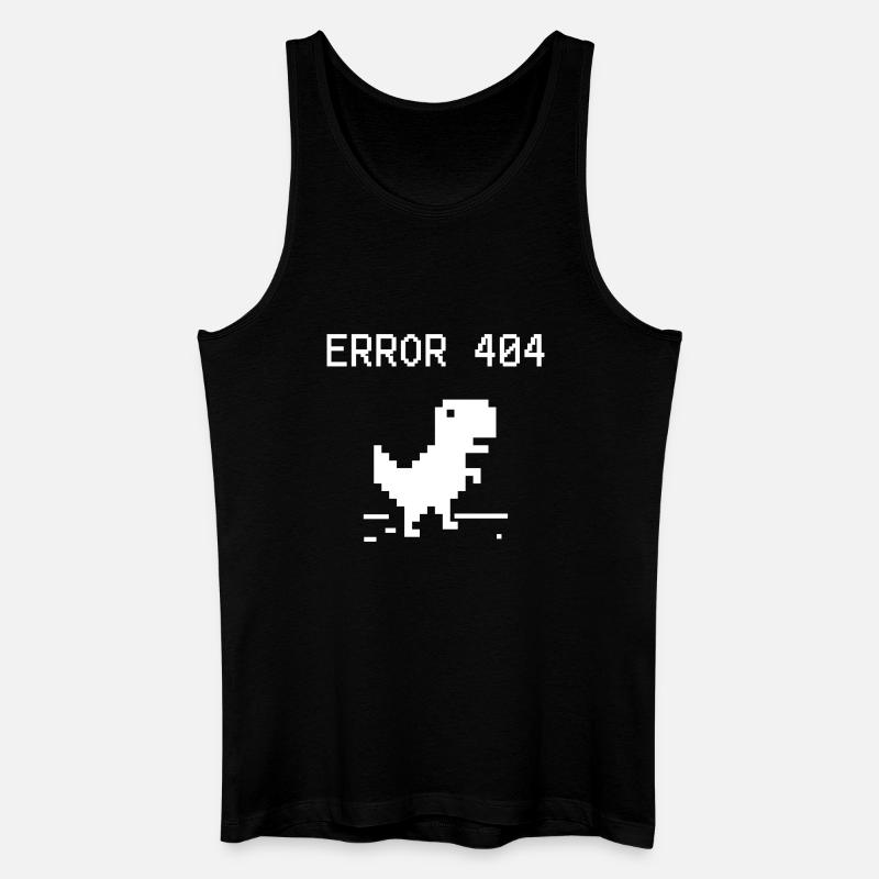 Pixel Dino 404 Fehler T-Stück - Männer Bio Tank Top - Schwarz