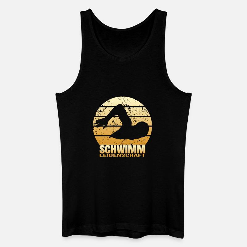 Schwimm Leidenschaft - Männer Bio Tank Top - Schwarz