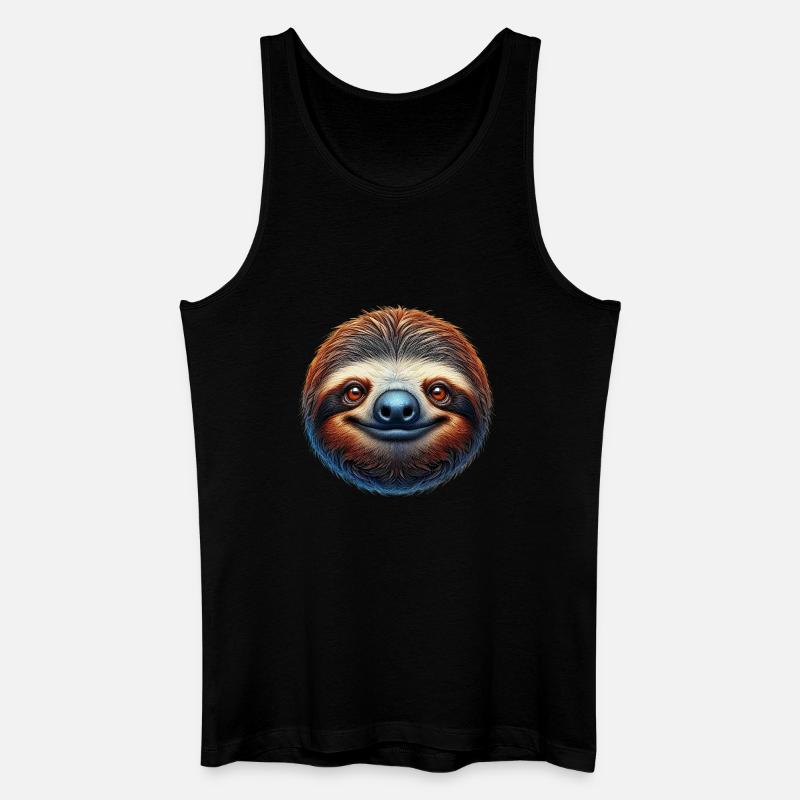 Faultier - Männer Bio Tank Top - Schwarz