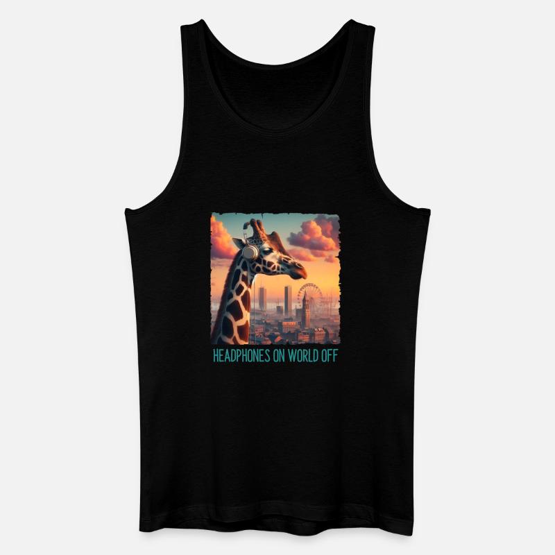 Kopfhörer an Welt aus - Männer Bio Tank Top - Schwarz